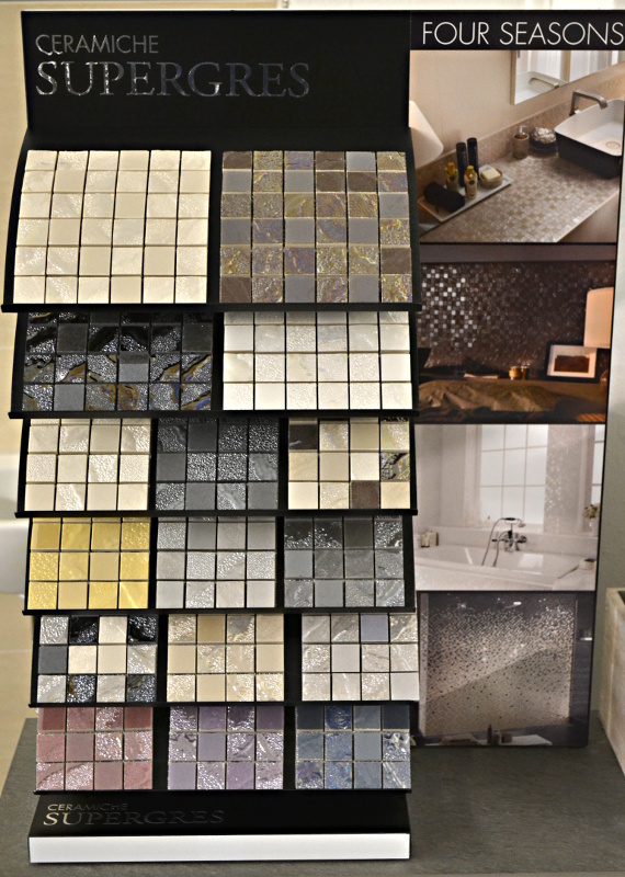 Ceramiche Supregres Mosaik Muster in Ausstellung MB Fliesenwelt Haibach